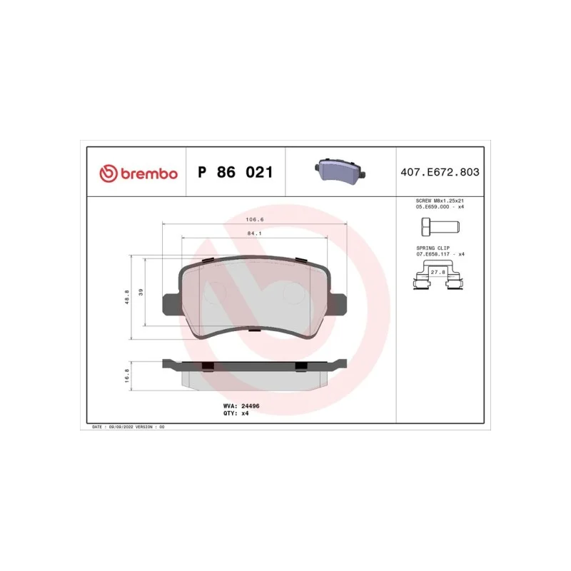 Ürün görseli BREMBO P86021