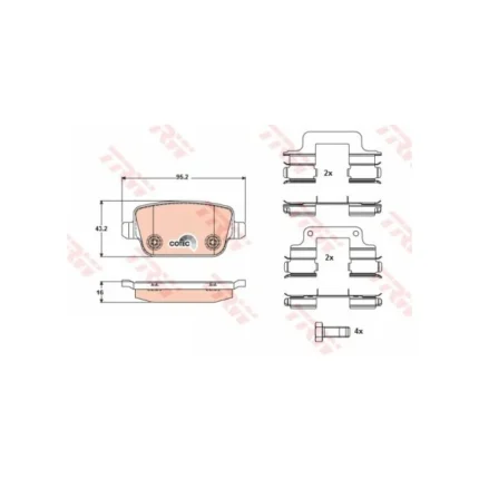 Freelander 2, arka fren balatası, LR003657, 30794553-DIN
